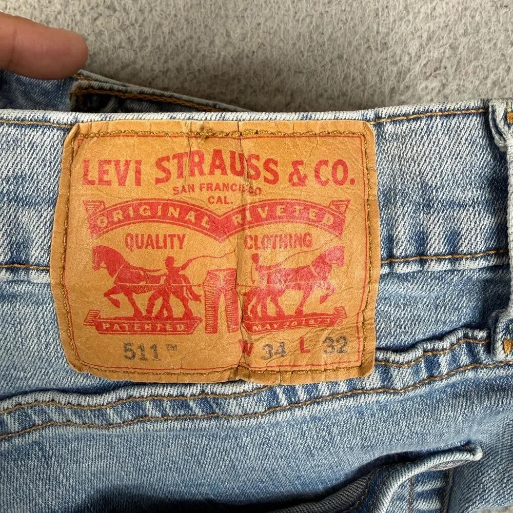 LEVI'S 511  Mens Jeans 34x32 Stretch Denim Slim Fit Workwear Streetwear